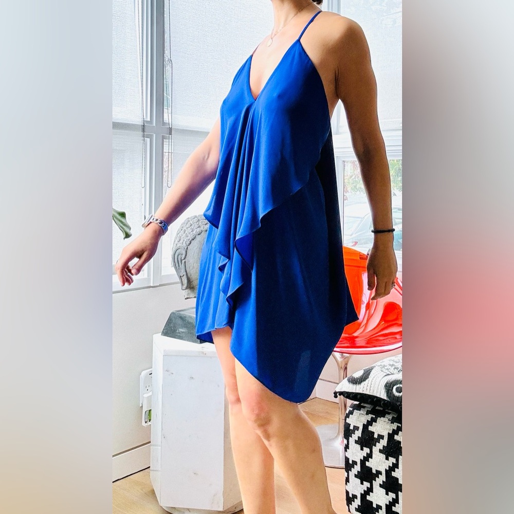 AZALEA Draped Blue Dress: M